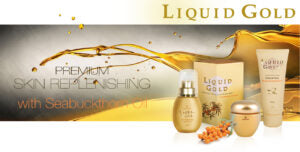 Liquid Gold skincare line Banner